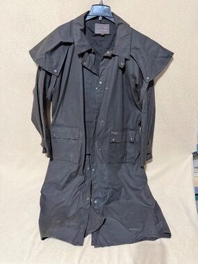Outback Trading Low Rider Duster 2042 Dark Brown Oilskin Men's L NWOT